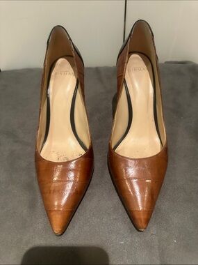 Alexandre Birman Brown Leather Pointed Pumps